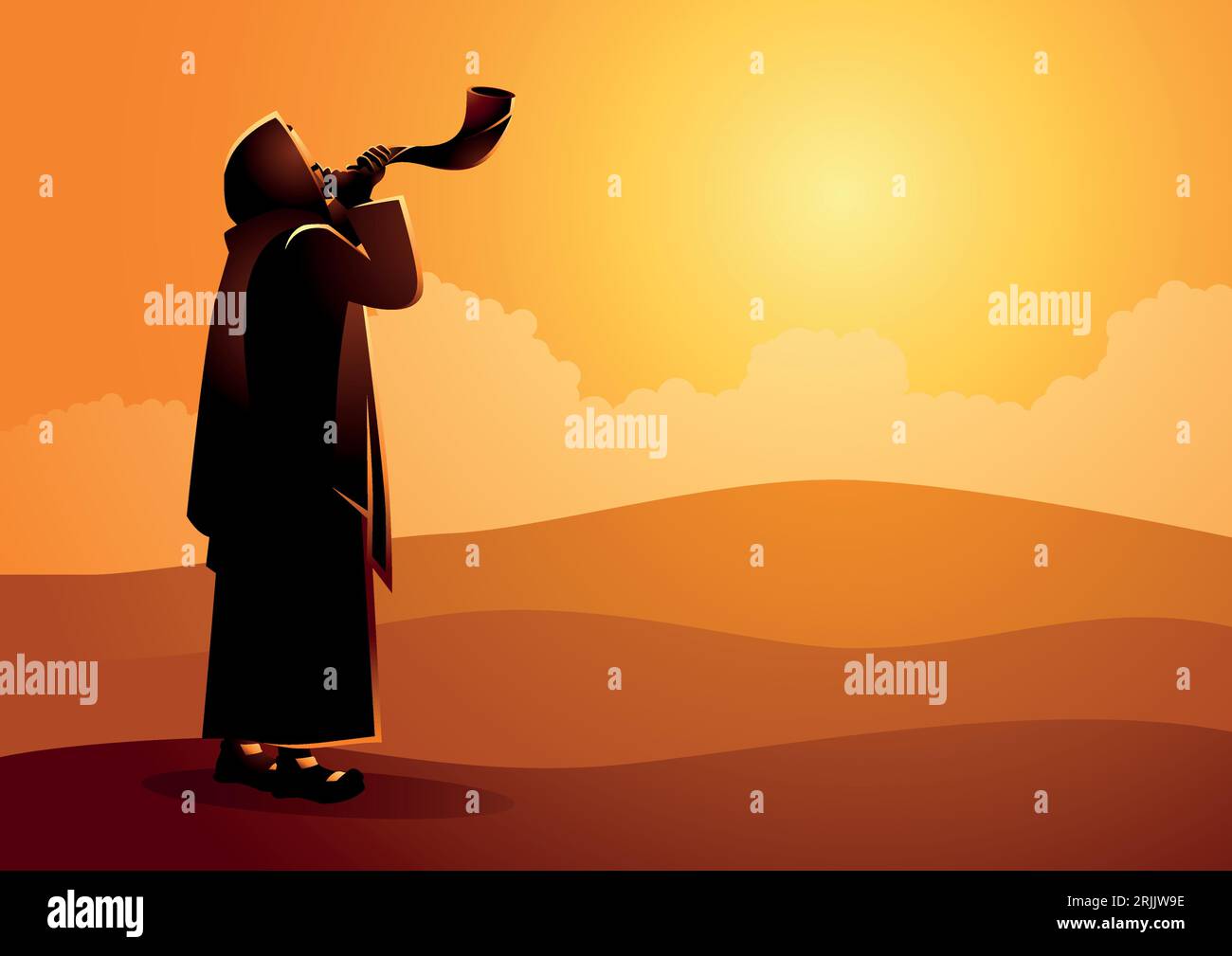 Den schofar blasen Stock-Vektorgrafiken kaufen - Alamy