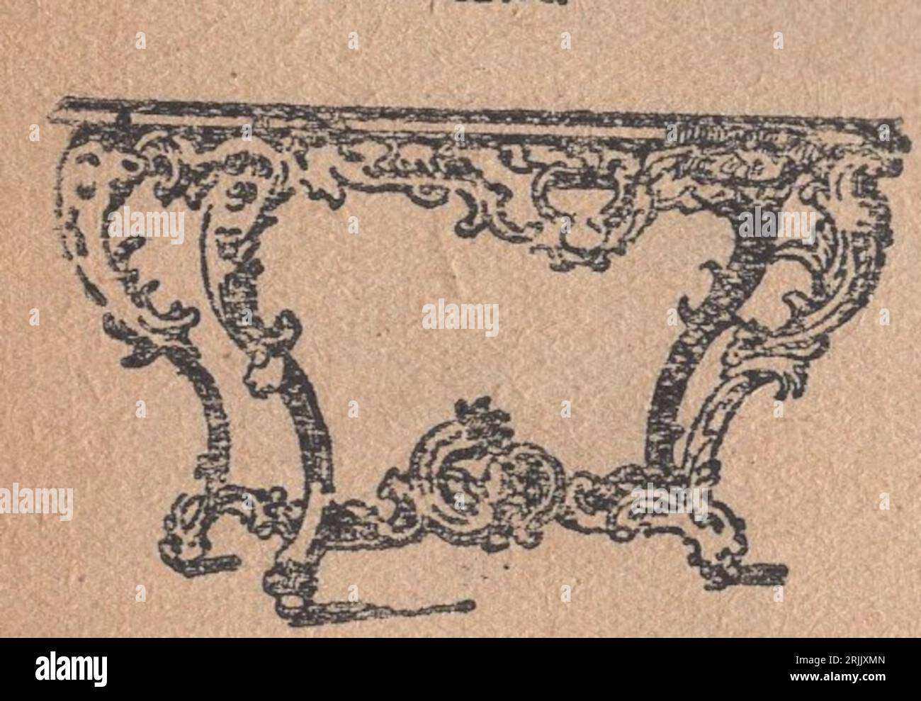 Vintage Illustrated Lexikon Wörterbuch aus den 1940er Jahren Családi kis Lexikon Wörterbuch : Möbel Stile Möbel Illustrationen : Louis XV Stil : Rokoko : Mode des Zeitalters von König Ludwig XV. Von Frankreich. Das Schalenschmuck ist die Hauptkomponente Stockfoto