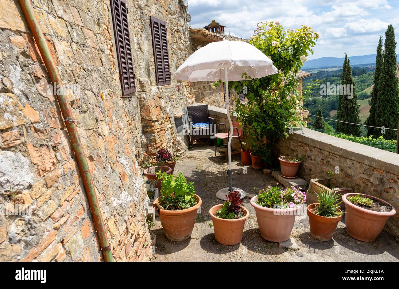 Blumen im Garten in der toskana, italien Stockfoto