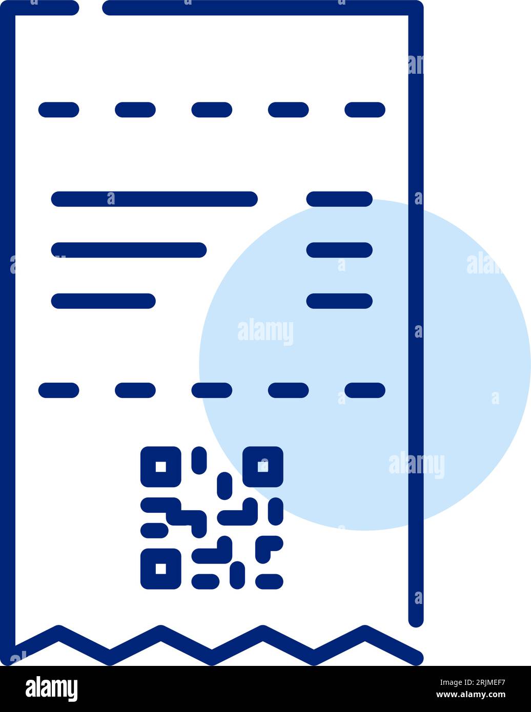 Beleg mit qr-Code unten. Zahlungsbeleg für den Einkauf. Symbol „Pixel Perfect“ Stock Vektor