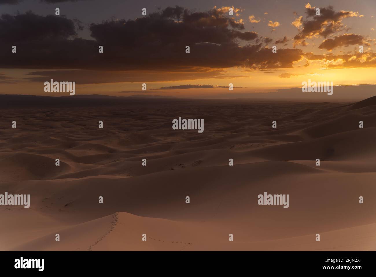 Khongoryn Els Dünen bei Sonnenuntergang, Gobi Wüste Stockfoto