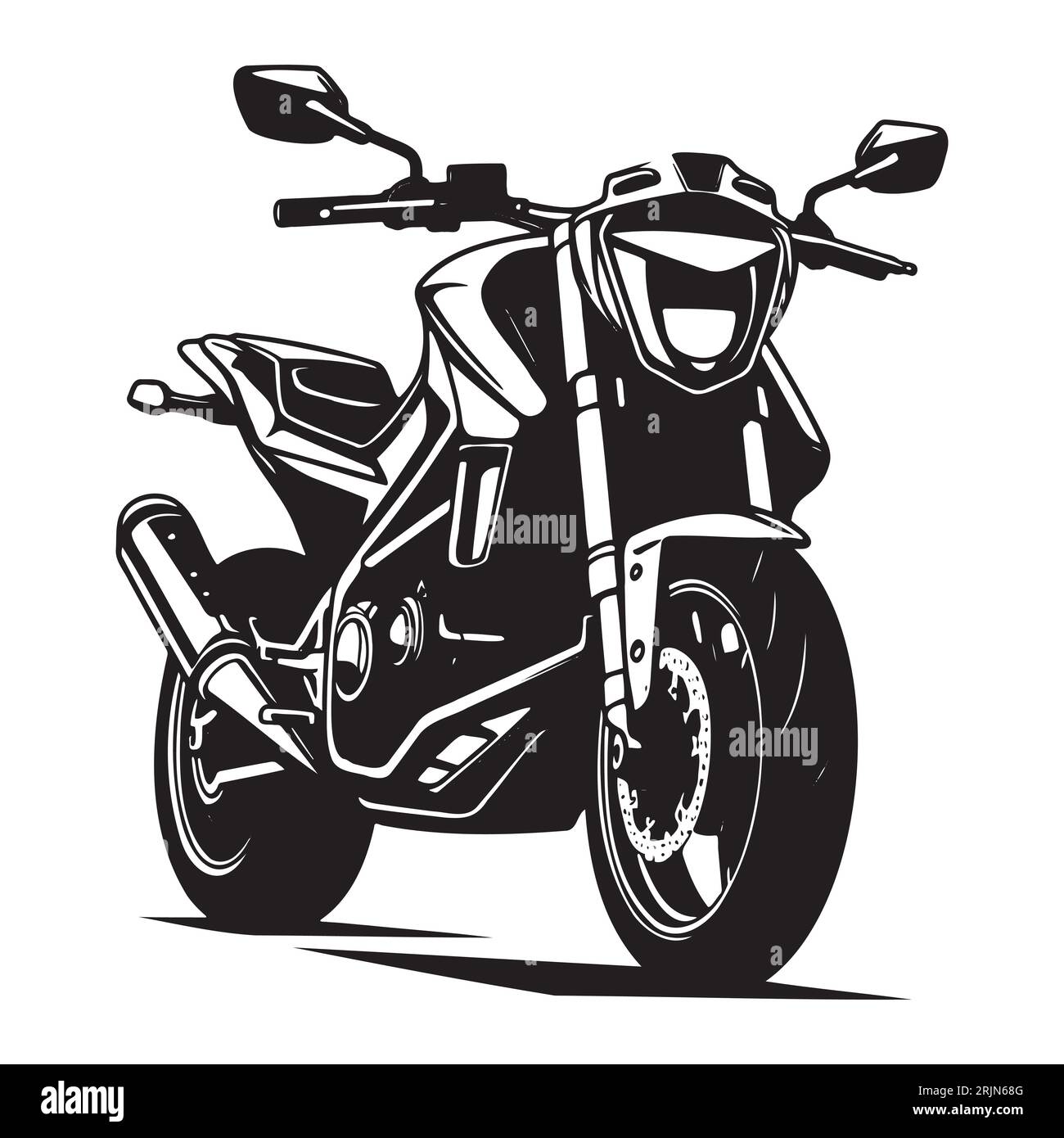 Motorradsymbol oder -Schild. Vektorschwarze Silhouette eines Motorrads. Stock Vektor