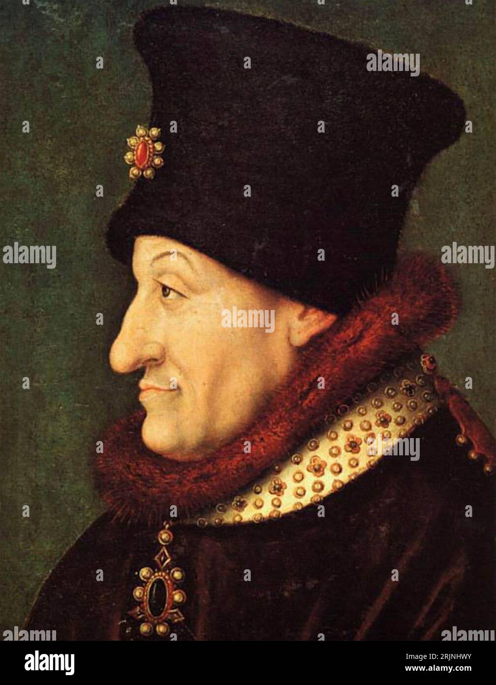 PHILIPP DER KÜHNE (1342-1404) Herzog von Burgund und ein Entwickler von Schießpulver. Stockfoto