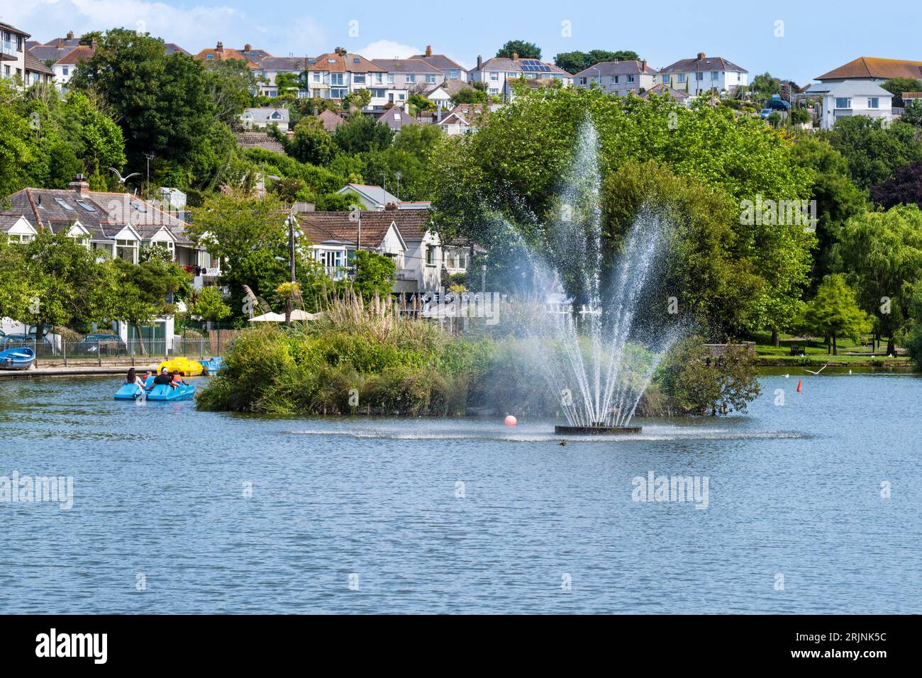 Trenance Boating Lake in Newquay in Cornwall in Großbritannien. Stockfoto