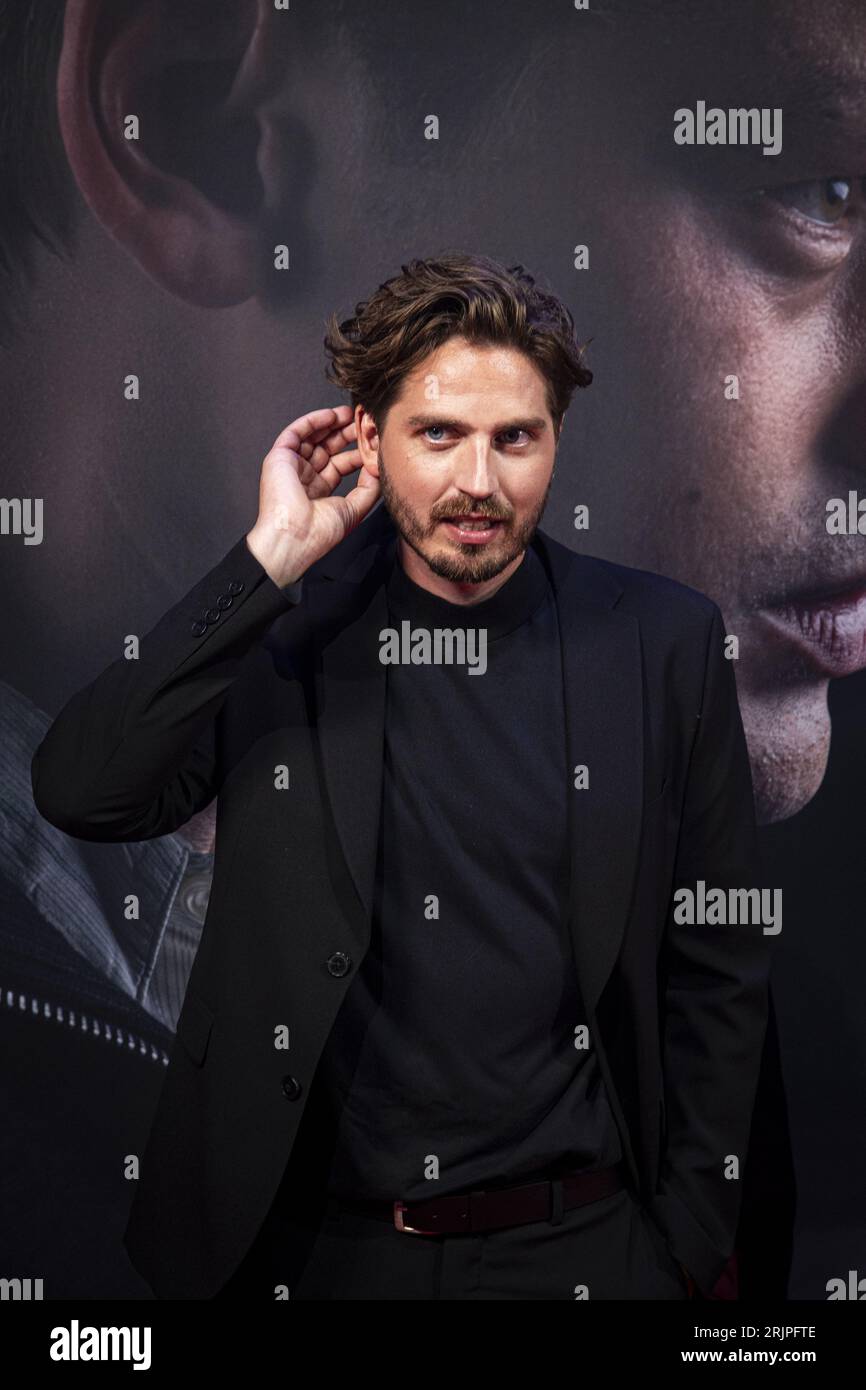 BARNEVELD - Dorian Bindels während der Pressekonferenz über 40-45 de Musical, eine Produktion, die sich auf den Zweiten Weltkrieg in den Niederlanden konzentriert. ANP RAMON VAN FLYMEN niederlande raus - belgien raus Stockfoto
