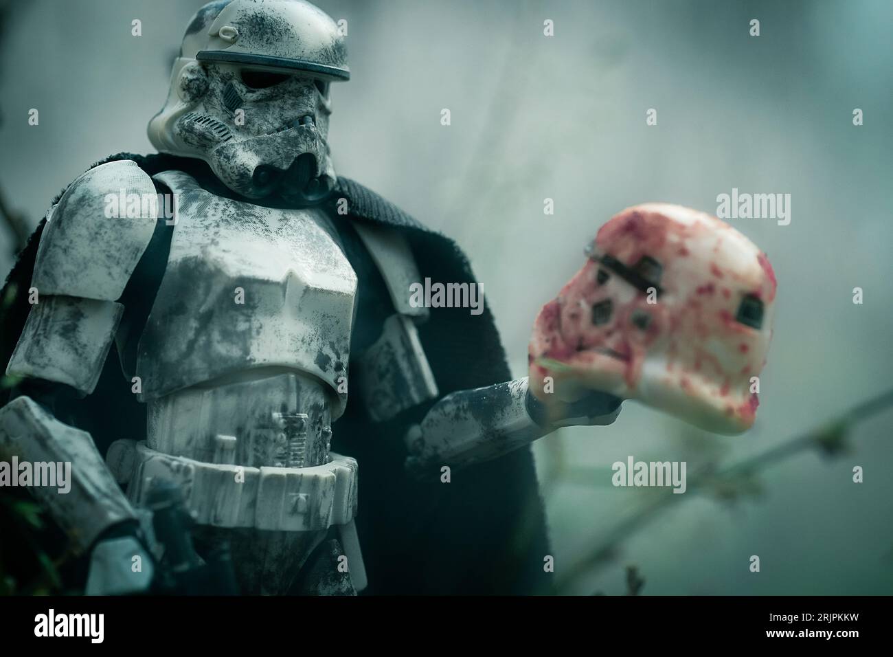 Eine Star Wars Stormtrooper Schneetrooper-Action-Figur, die einen kaiserlichen Offizier aus der ursprünglichen Trilogie darstellt Stockfoto