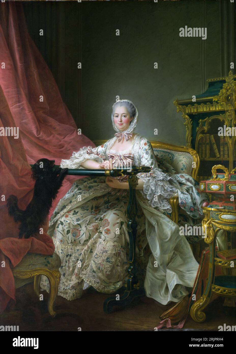 Madame de Pompadour auf ihrem Tambour Frame zwischen 1763 und 1764 von Francois-Hubert Drouais Stockfoto