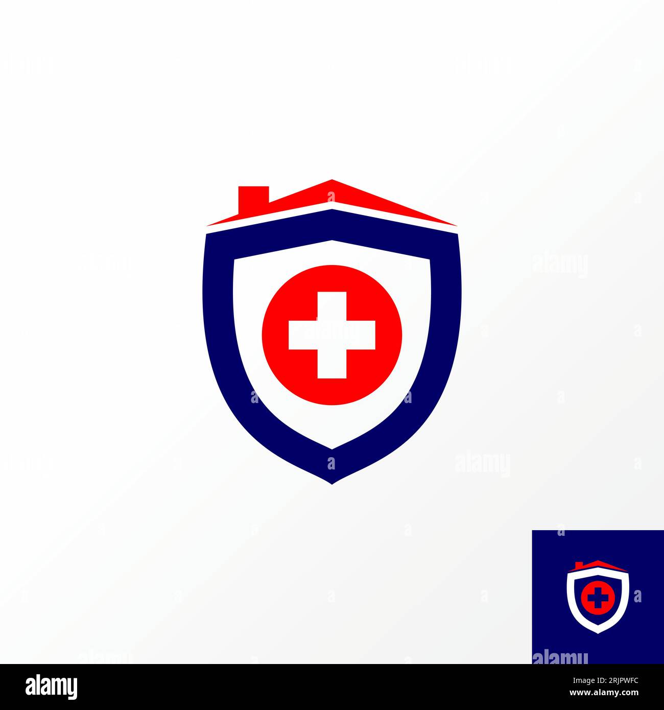 Logo-Design Grafikkonzept kreatives abstraktes Premium-Vektor-Schild mit Dachschornstein. In Bezug auf Schutz Eigentum Hausgesundheit Stock Vektor