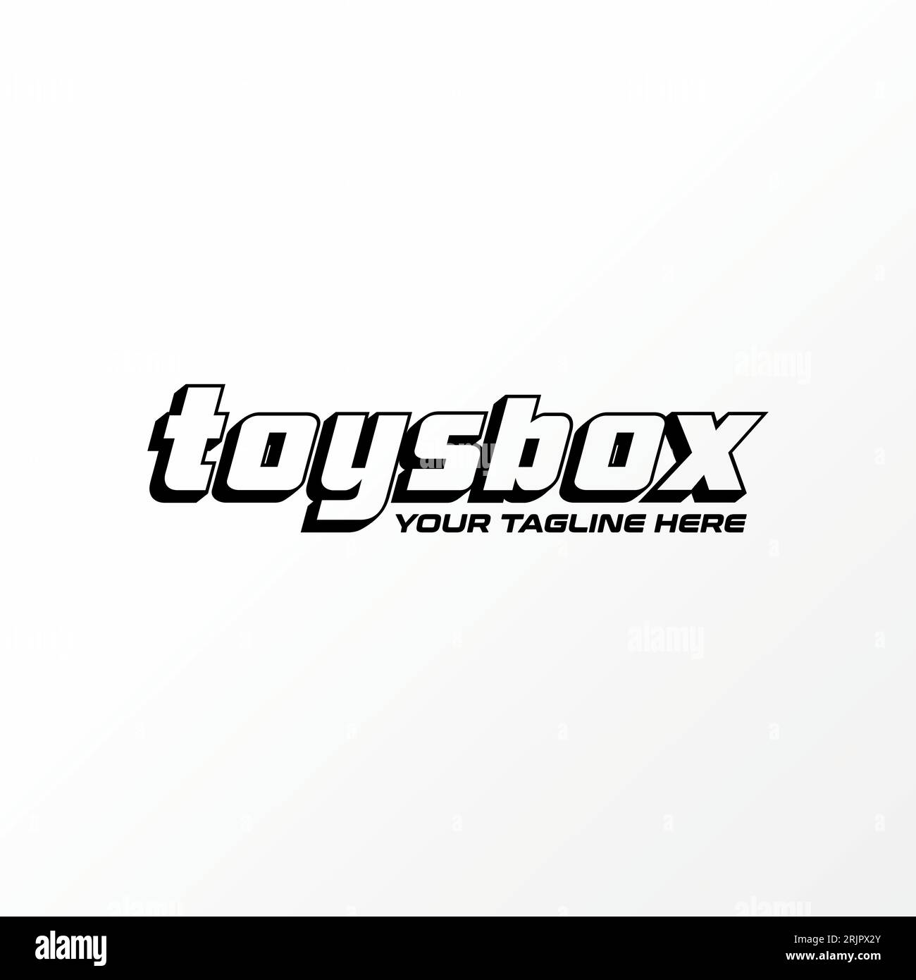 Logo-Design Grafikkonzept kreative abstrakte Premium-Vektor-Stock-Zeichen Buchstaben Wort TOYSBOX 3D-Font Schatten in Bezug auf die Wiedergabe Monogramm Aufkleber Typografie Stock Vektor