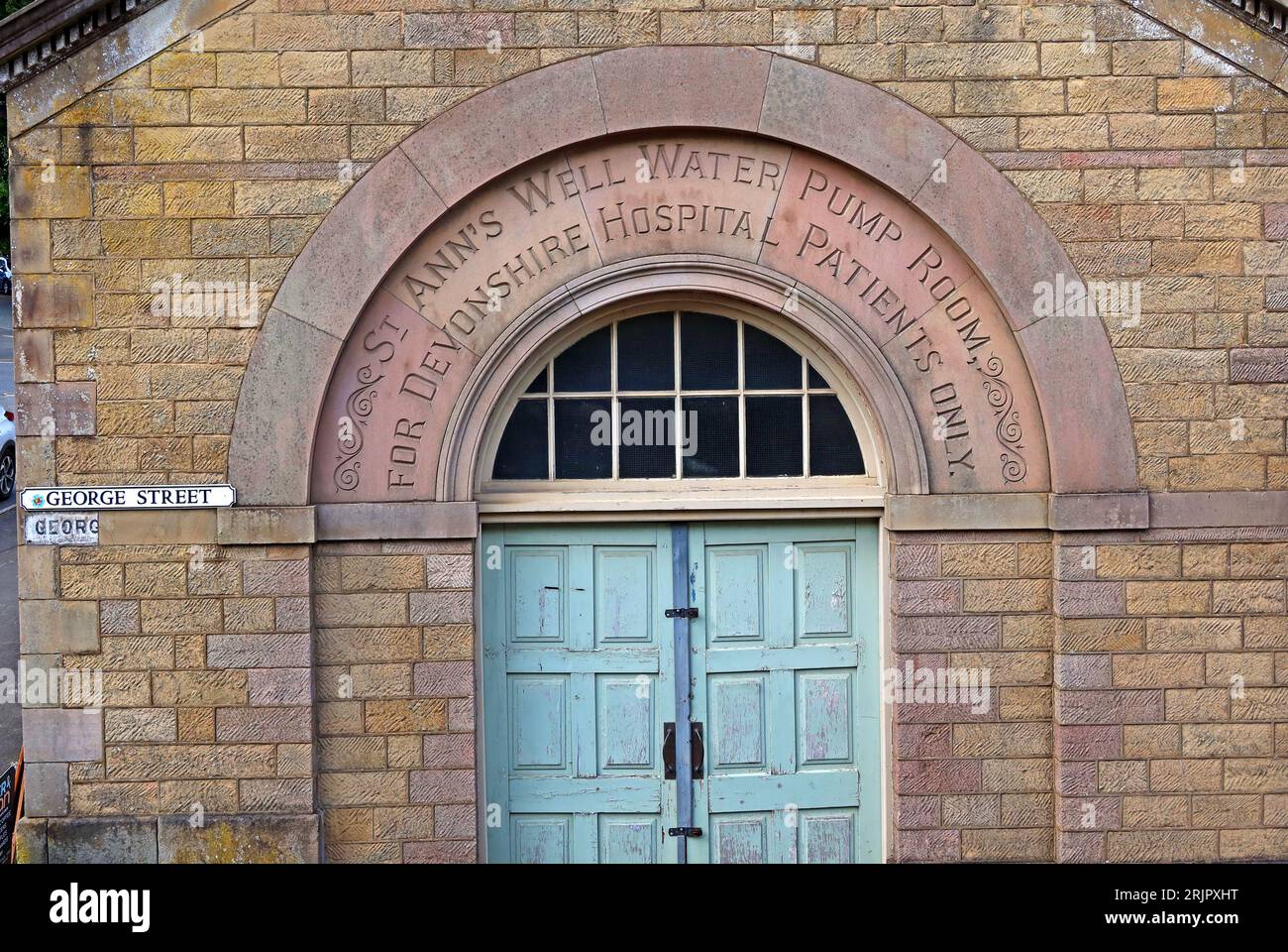 St Anns Well, Pumpenraum, George St, Buxton, High Peak, Derbyshire, England, UK, SK17 6AY Stockfoto