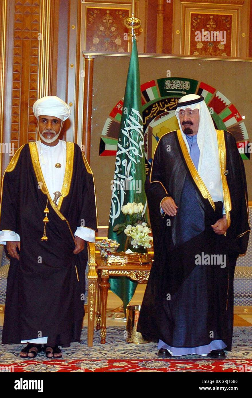 König Abdullah bin Abdul Aziz al-Saud Re., KSA und Omani Sultan Qaboos bin sagte, KSA anlässlich des Treffens des GCC Golf Cooperation Council in Riyadh PUBLICATIONxNOTxINxCHN Stockfoto