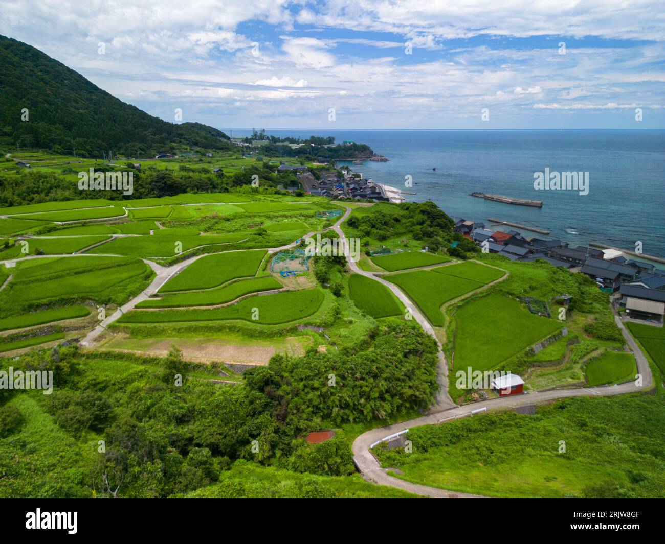 Präfektur Nord-Kyoto, Japan bei Sodeshi Reisterrassen am Japanischen Meer im Sommer. Stockfoto