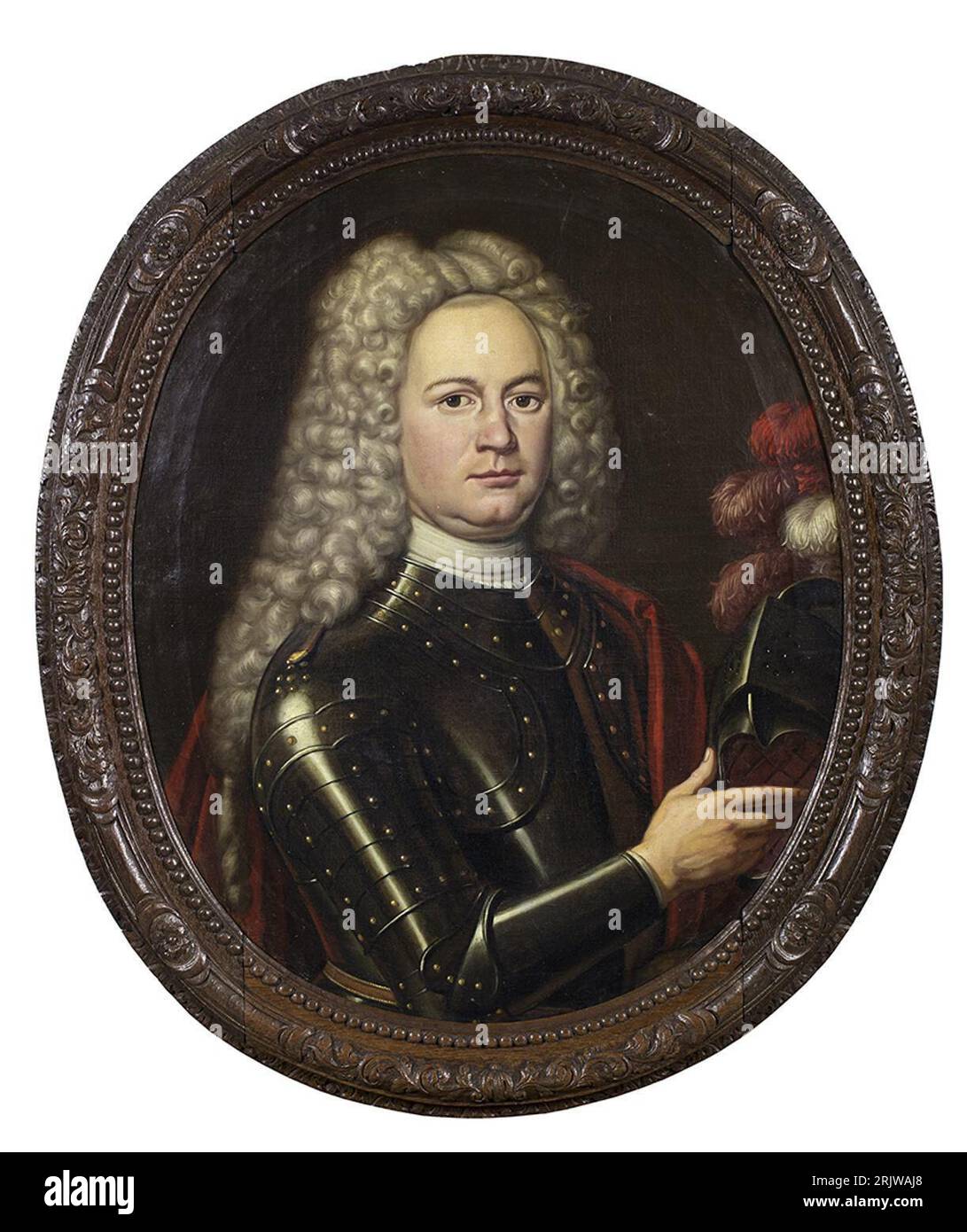 Porträt von Willem Alberda (1672-1716), echtgenoot van Lea Aldringa zwischen 1700 und 1705 von Hermannus Collenius Stockfoto