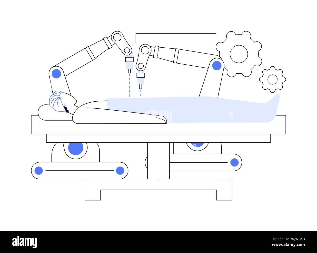 Chirurgische Roboter-abstrakte Konzeptvektorillustration. Stock Vektor