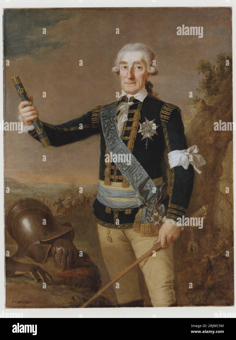Johan August Meijerfeldt, 1725 - 1800. Greve, fältmarskalk 1792 von per Krafft dem Älteren Stockfoto