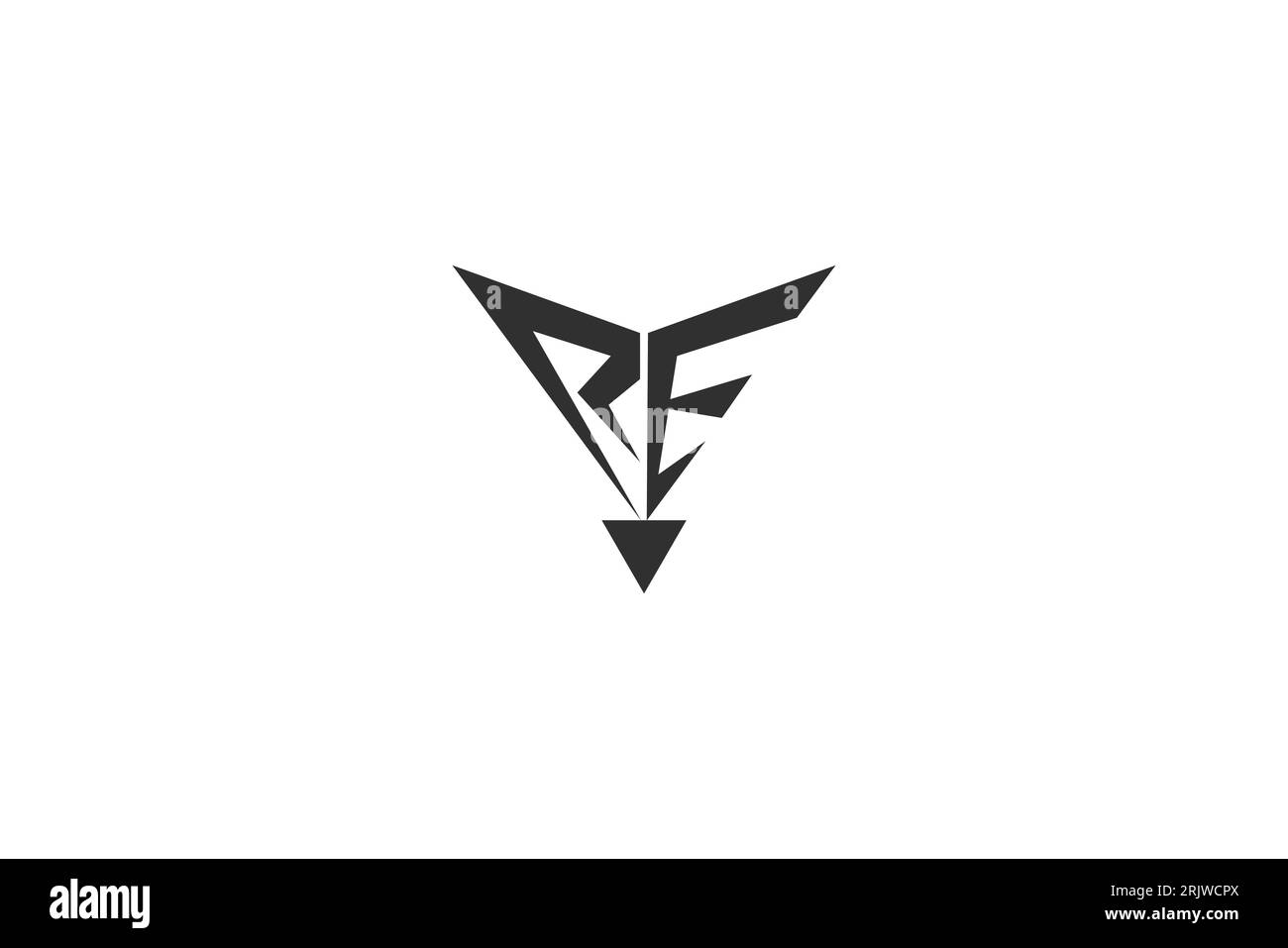 Buchstabenbuchstaben Initialen Monogramm Logo er, RE, E und R Stock Vektor