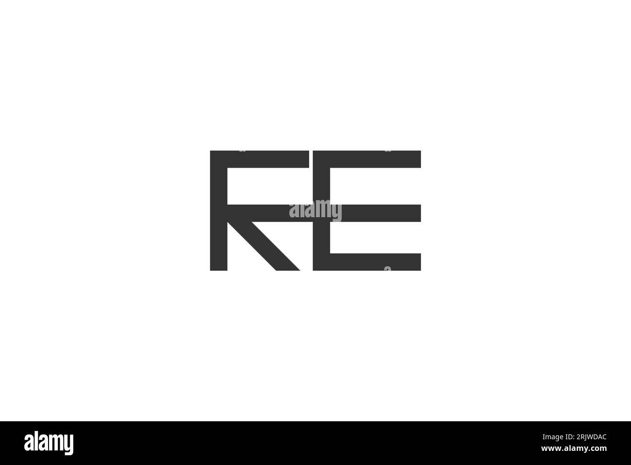 Buchstabenbuchstaben Initialen Monogramm Logo er, RE, E und R Stock Vektor