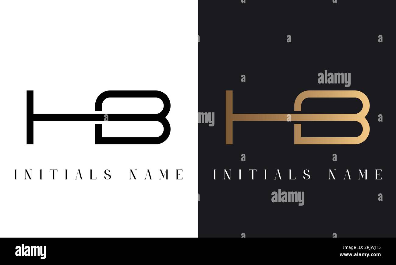 Luxury HB oder BH ursprüngliches Monogramm Text Letter Logo-Design Stock Vektor