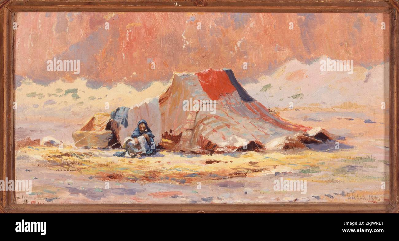 TENTE arabe dans le désert à Blidah 1890 von Henry Brokmann Stockfoto