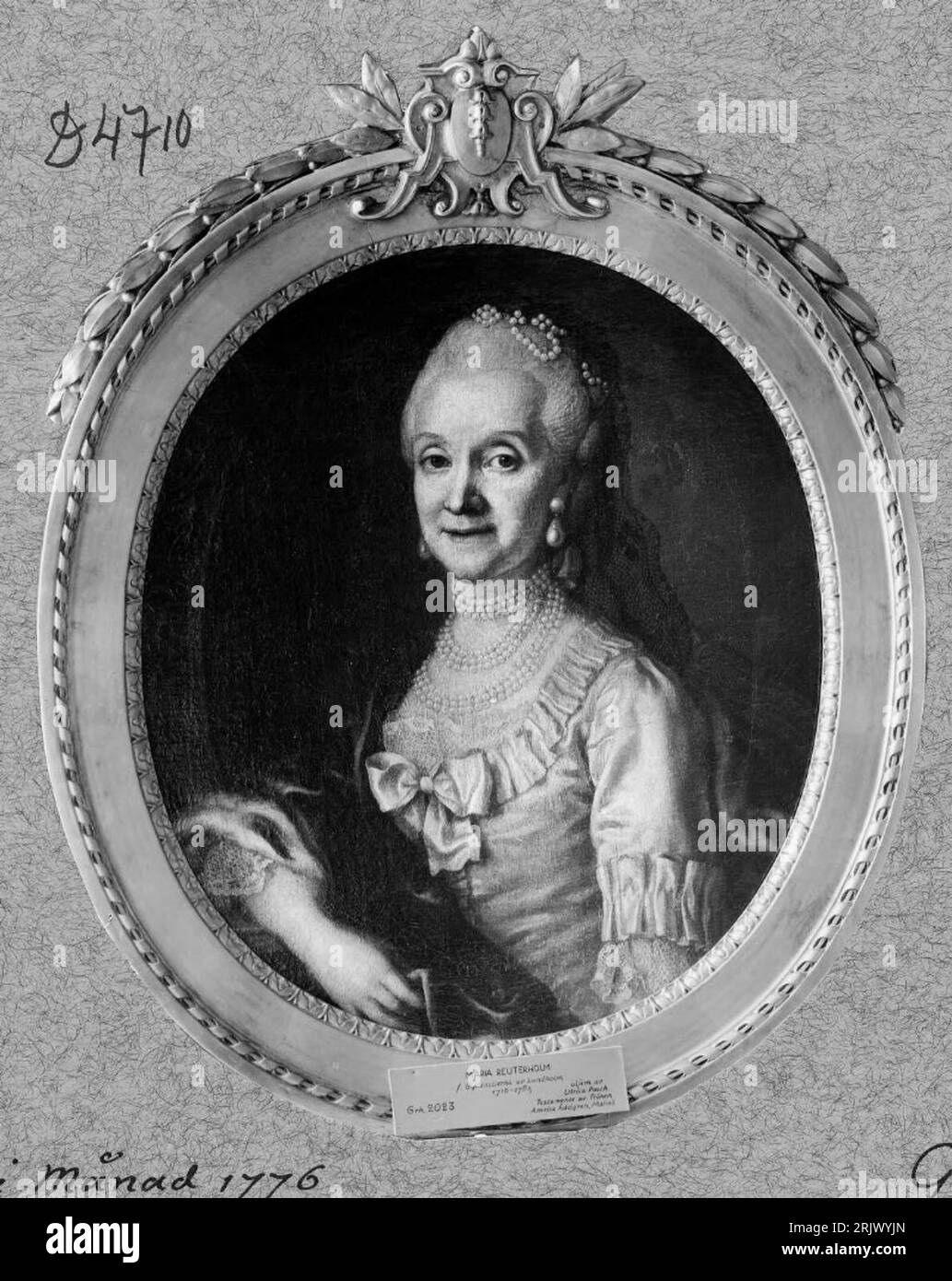 Maria Gyllenstierna von Lundholm (1716–1783), baroness, verheiratet mit dem Ratsbaron Esbjörn Kristian Reuterholm 1776 von Ulrika Pasch Stockfoto