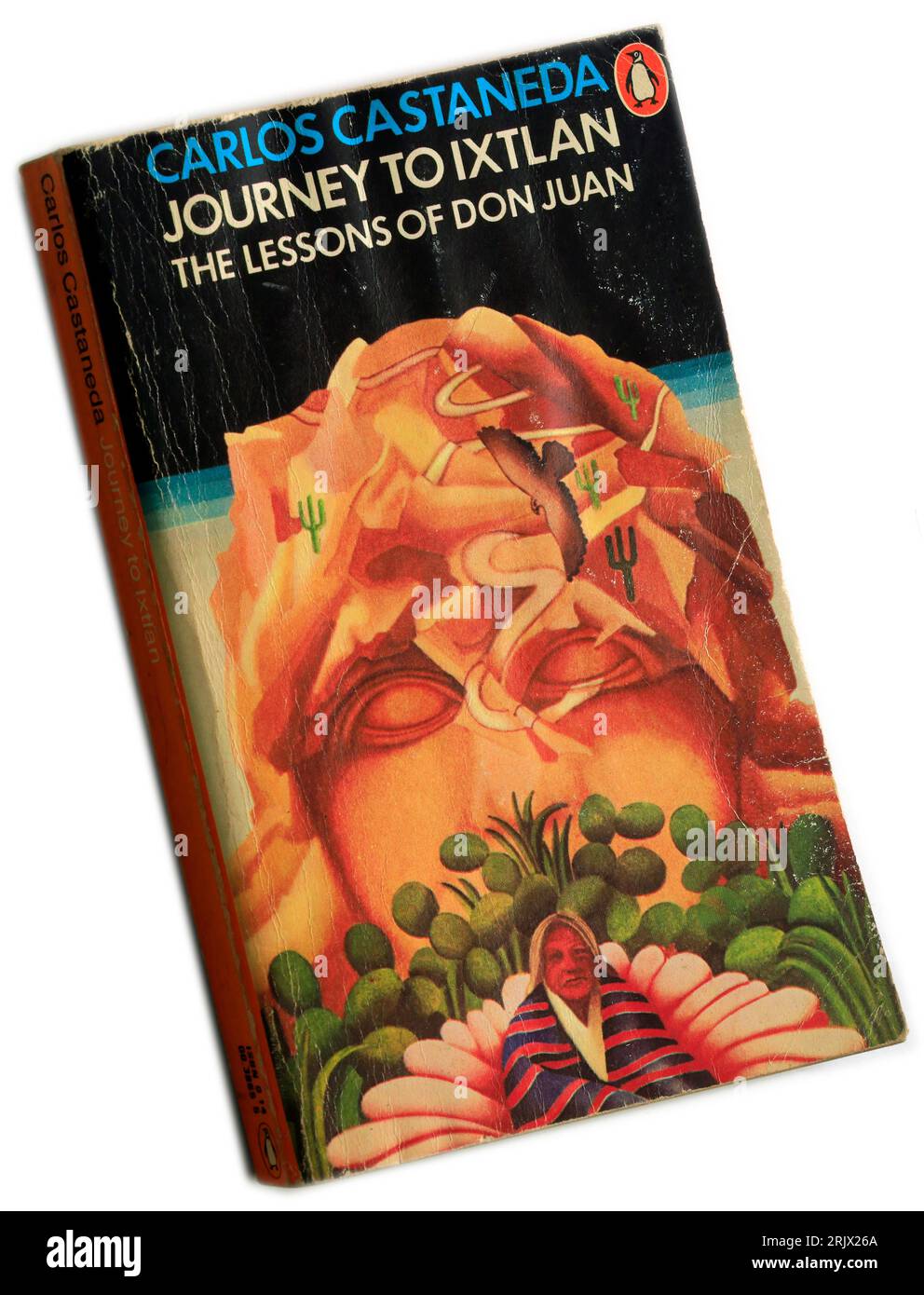 Carlos Castaneda - Reise nach Ixtlan, die Lektionen von Don Juan. Bucheinband. Studio eingerichtet. Stockfoto