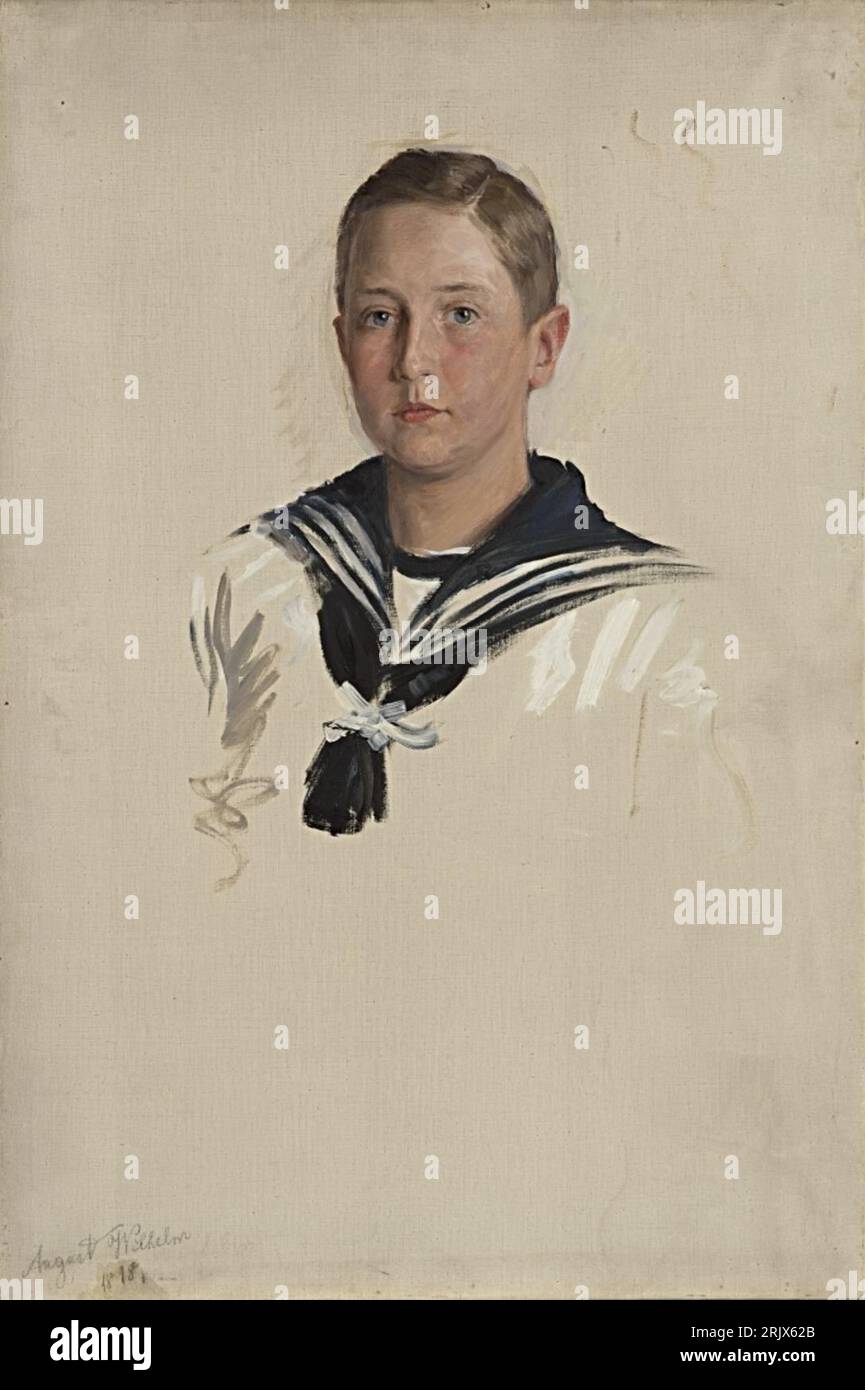 Portraitstudie August Wilhelm Prinz von Preußen. Studie zu dem Gemälde „Konfirmation des Kronprinzen Wilhelm und des Prinzen Heinrich“ 1898 von William Pape Stockfoto