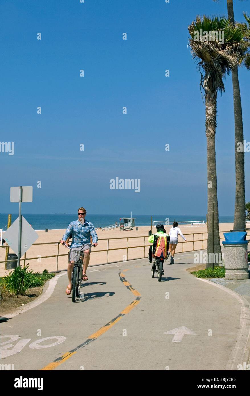 Fahrradweg in Manhattan Beach, CA Stockfoto
