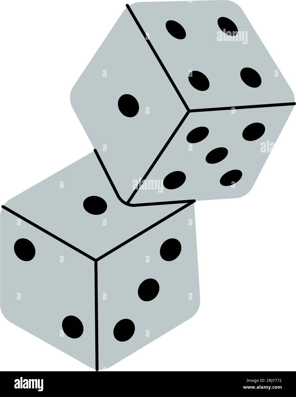 Zwei Würfel. Würfelwürfel, Casino-Spiel. Vektorillustration. Stock Vektor