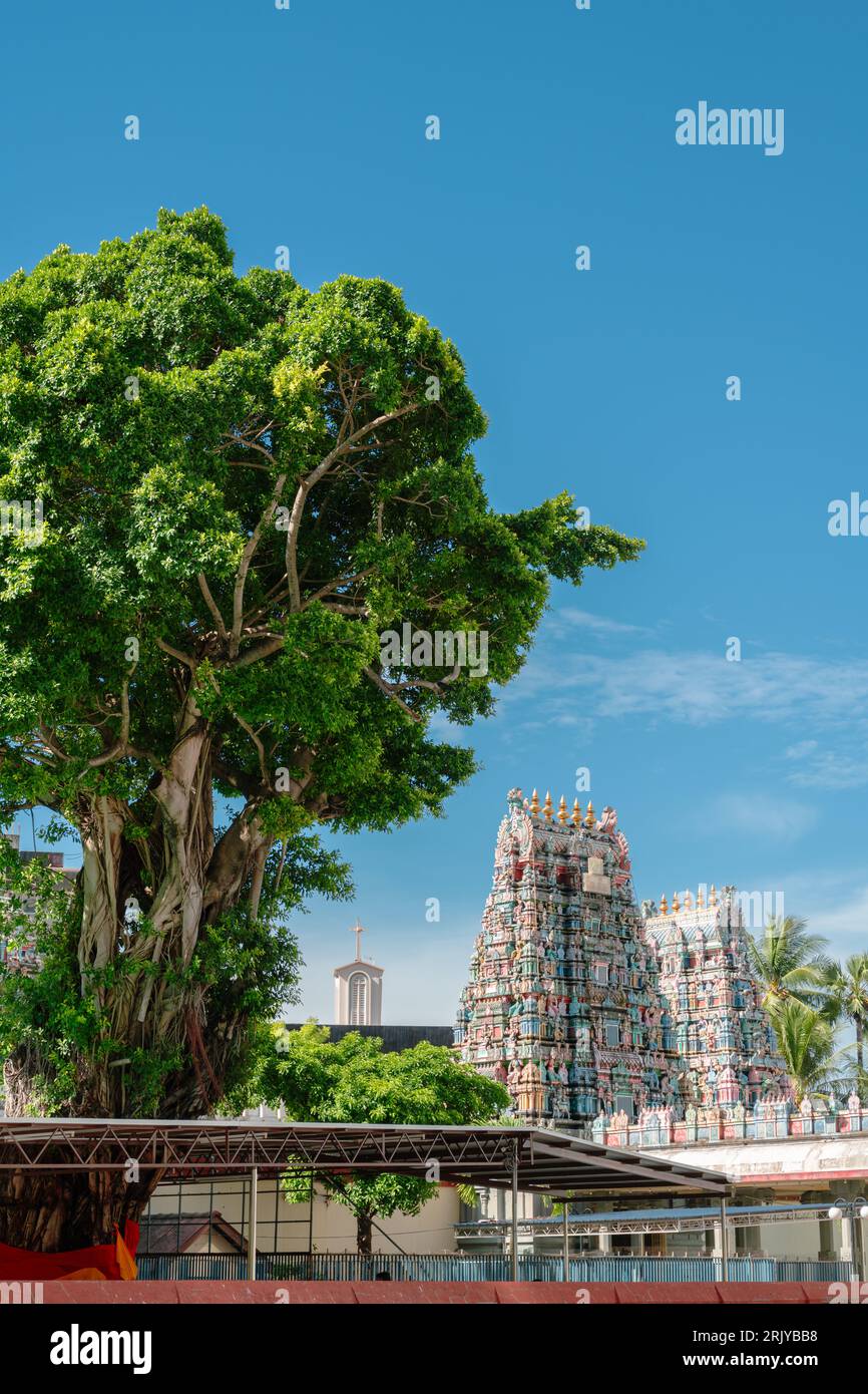 Penang, Malaysia - 6. Juli 2023 : Georgetown Indian Penang Nagarathar Sivan Temple Stockfoto
