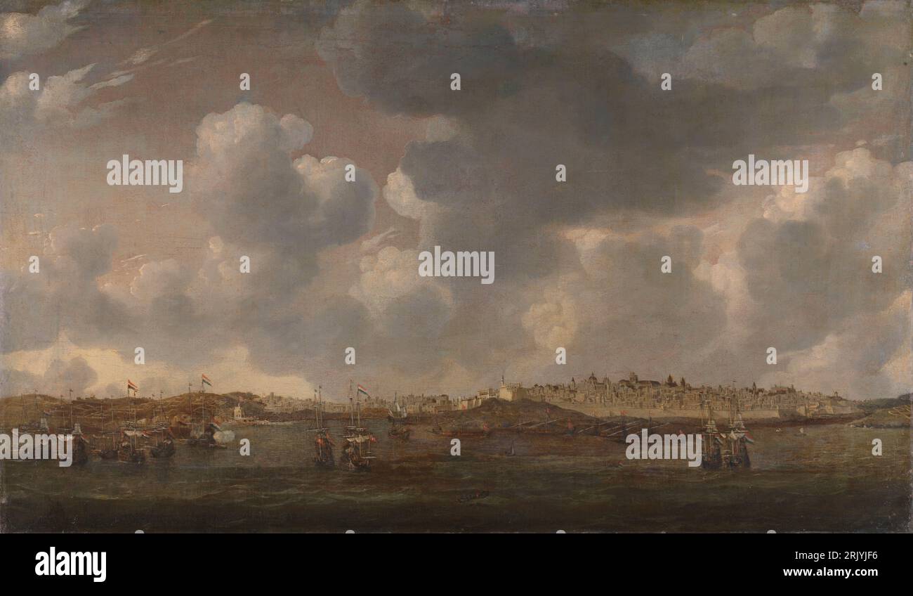 Blick auf Salee, Marokko zwischen 1662 und 1668 von Reinier Nooms Stockfoto