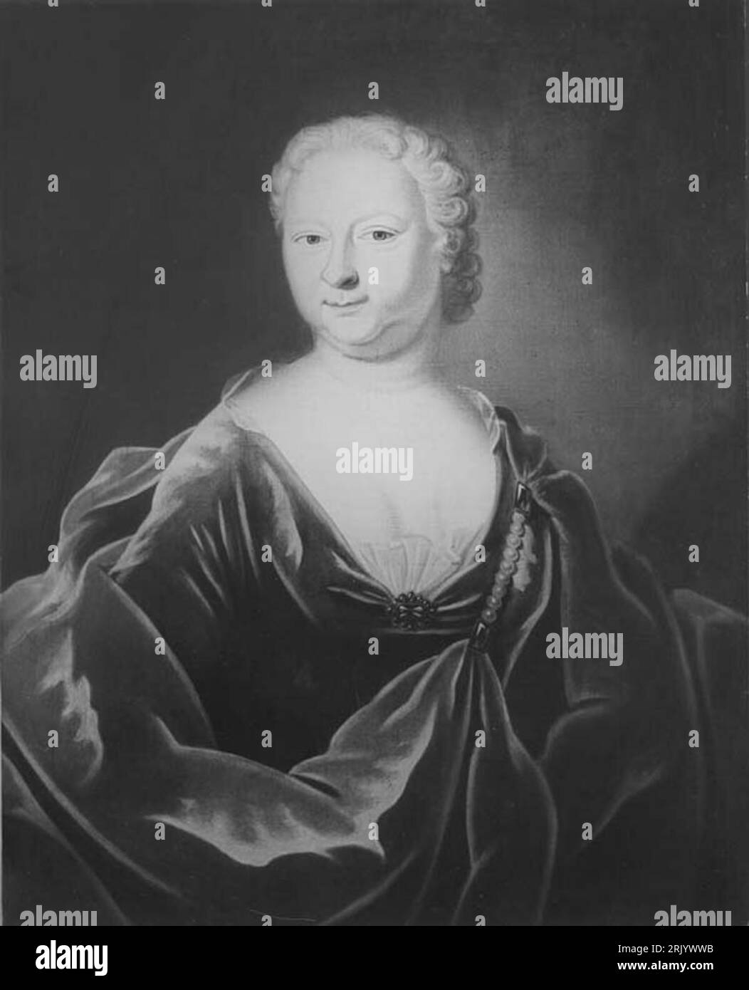 Portret van Isabella Sophie van der Muelen (1702-1788), echtgenote van Frans Verschoor 1738 von Pierre Frédéric de la Croix Stockfoto