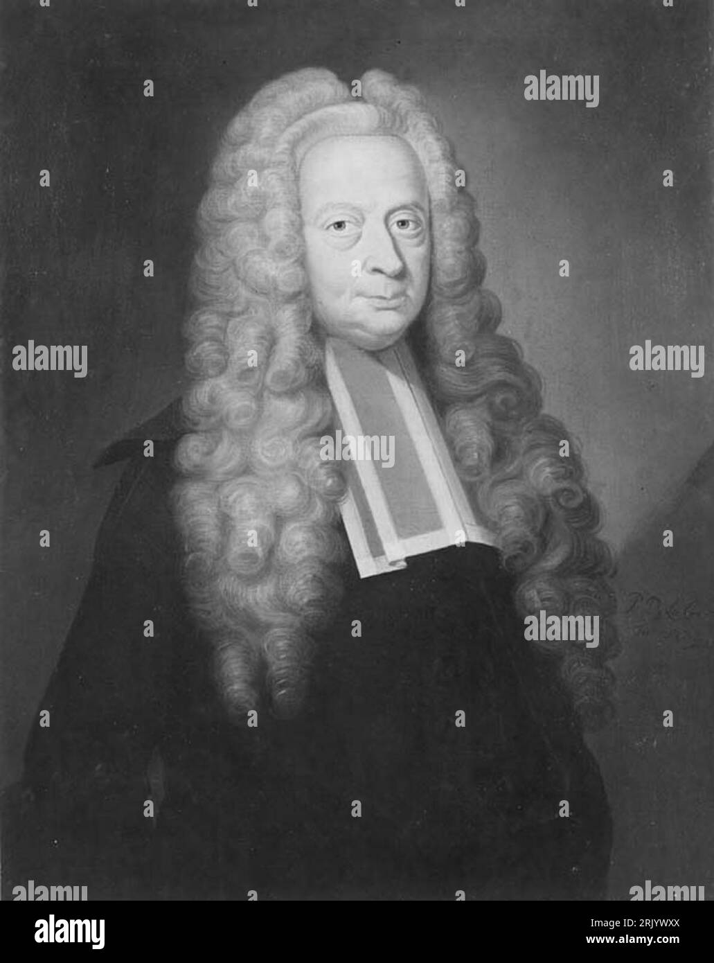 Porträt eines Mannes, möglicherweise Jan Carel van der Muelen (1672-1738) 1738 von Pierre Frédéric de la Croix Stockfoto