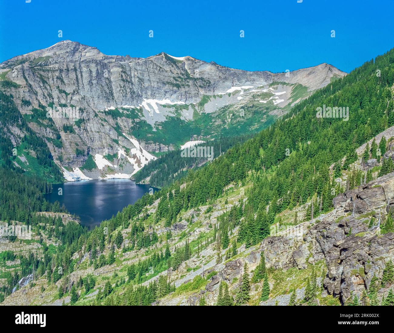 Wanless See unter Engle Höchststand in der Wildnis Kabinett Berge in der Nähe von Noxon, montana Stockfoto