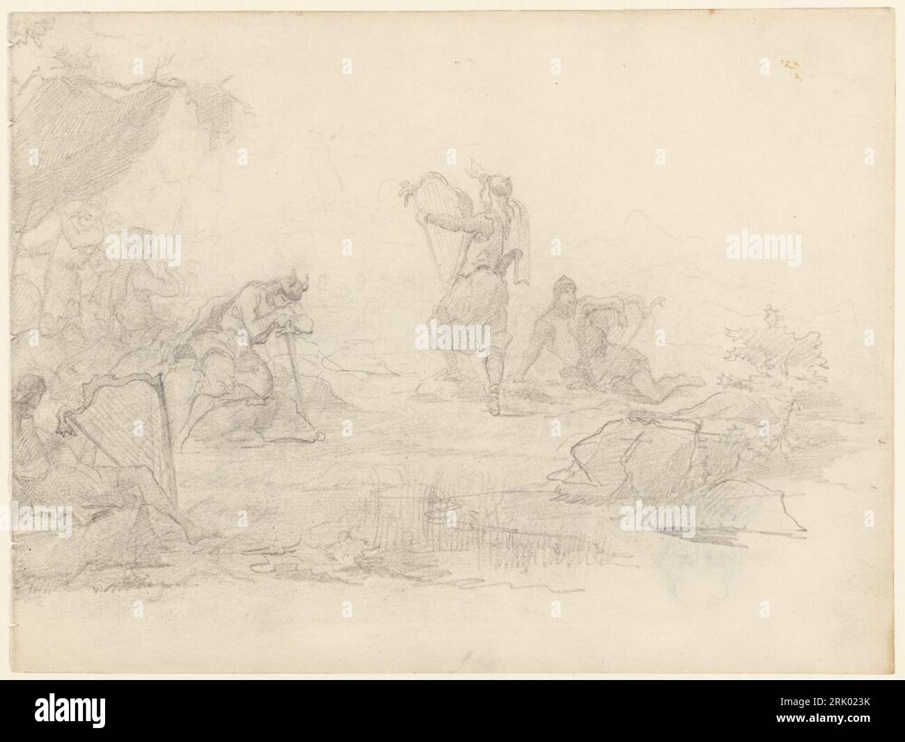 Singing Bard zwischen 1870 und 1879 von August Malmström Stockfoto