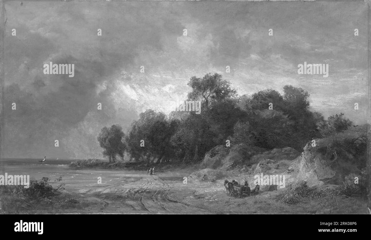 Sturmbewegte Gegend um 1870 von Eduard Schleich dem Älteren Stockfoto