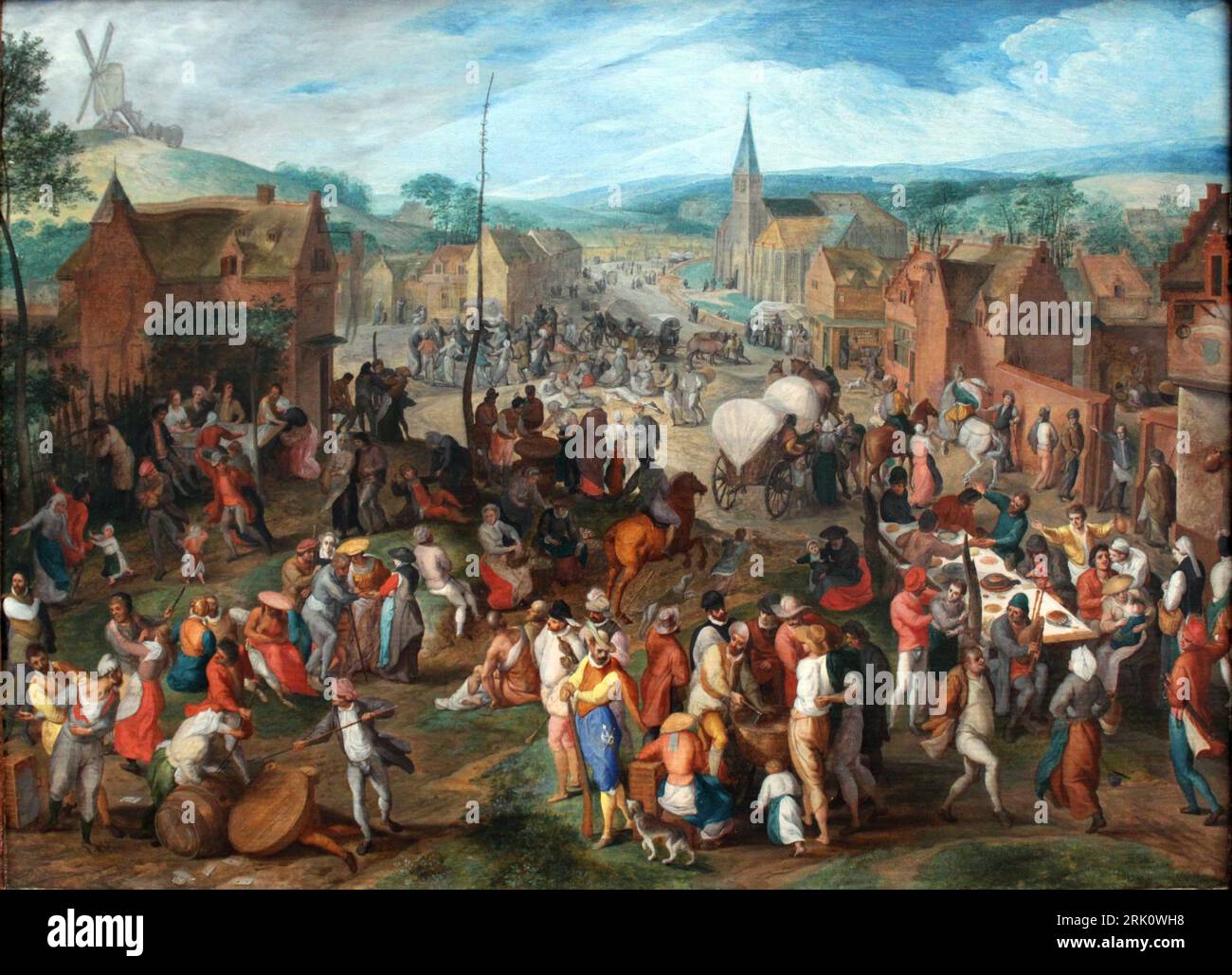 Dorffest 1590 von Gillis Mostaert Stockfoto