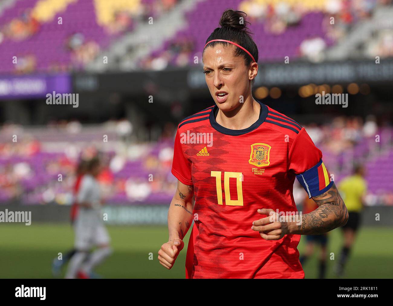 Orlando, USA. März 2020. Spaniens Jennifer Hermoso während eines She Believe Cup-Spiels gegen Japan im Exploria Stadium am 5. März 2020 in Orlando, Florida. (Foto: Stephen M. Dowell/Orlando Sentinel/TNS/SIPA USA) Credit: SIPA USA/Alamy Live News Stockfoto