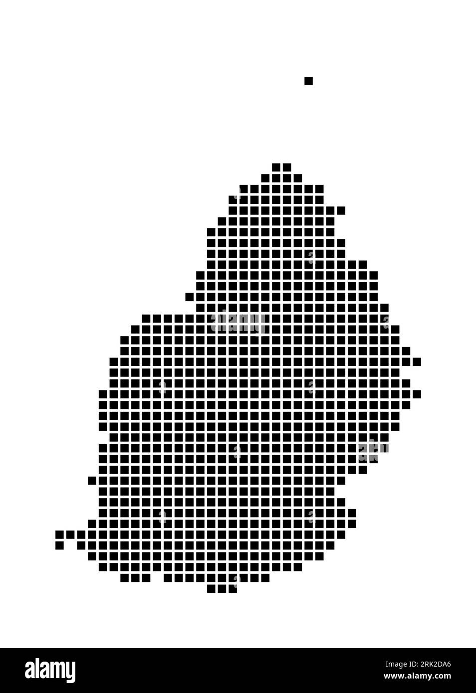 Mauritius-Karte. Karte von Mauritius im gepunkteten Stil. Die Inselgrenzen sind für Ihr Design mit Rechtecken gefüllt. Vektorillustration. Stock Vektor