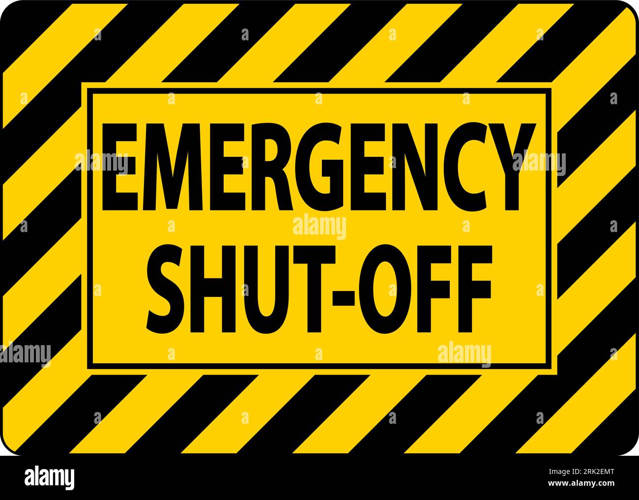 Warnschild Für Elektrische Betriebsmittel, Notabschaltung Stock Vektor