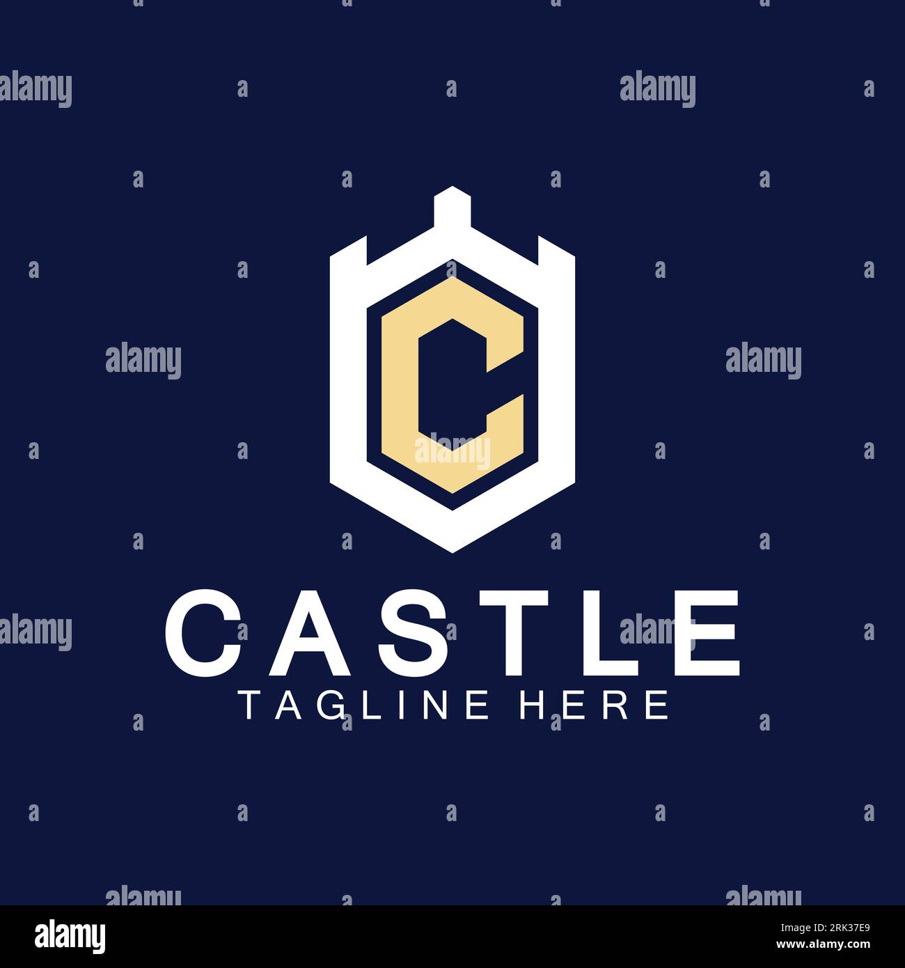Design-Vorlage für das Logo „Buchstabe c Schloss“ Stock Vektor