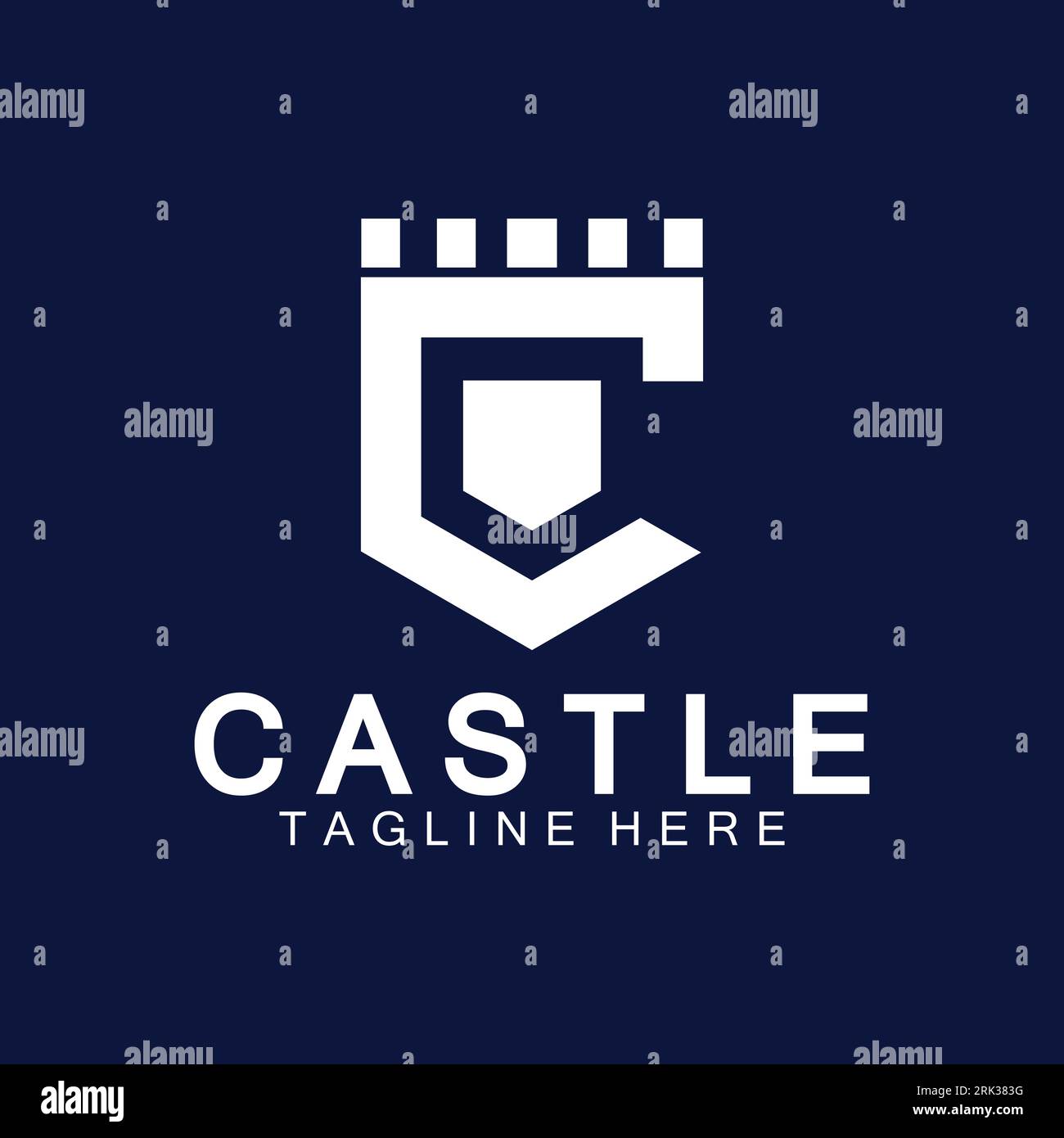 Design-Vorlage für das Logo „Buchstabe c Schloss“ Stock Vektor