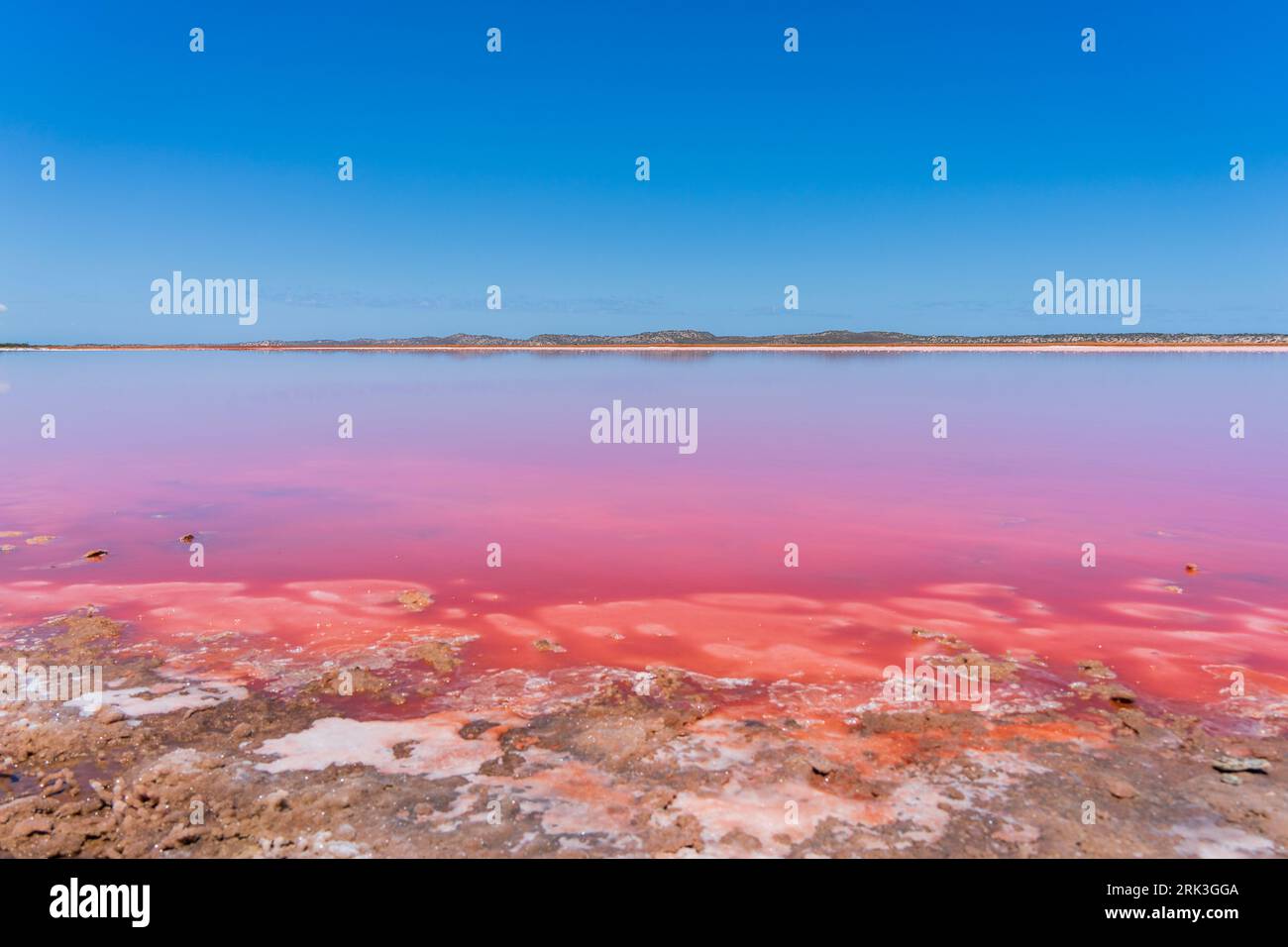 Hutt Lagoon (Pink Lake) in Port Gregory, Western Australia. Stockfoto