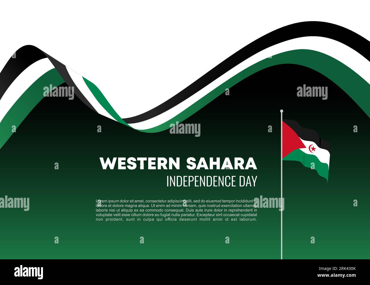 Hintergrundbanner zum Tag der Unabhängigkeit der westsahara für die Nationalfeierlichkeiten am 27. februar. Stock Vektor