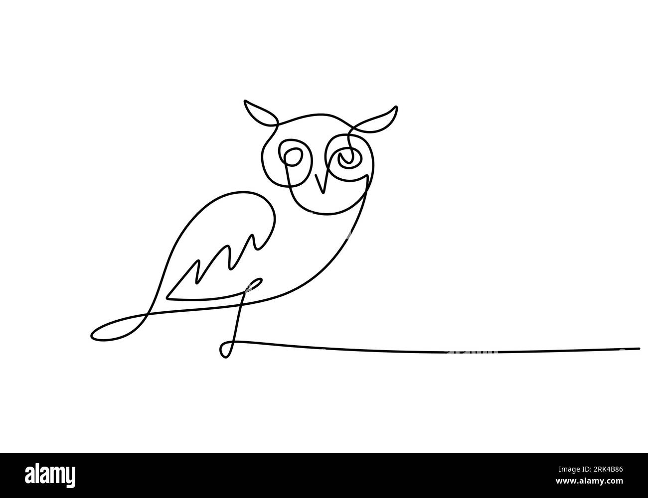 Eine durchgehende einzelne Linie von niedlichen Eulen für den internationalen Eulenbewusstseinstag isoliert auf weißem Hintergrund. Stock Vektor
