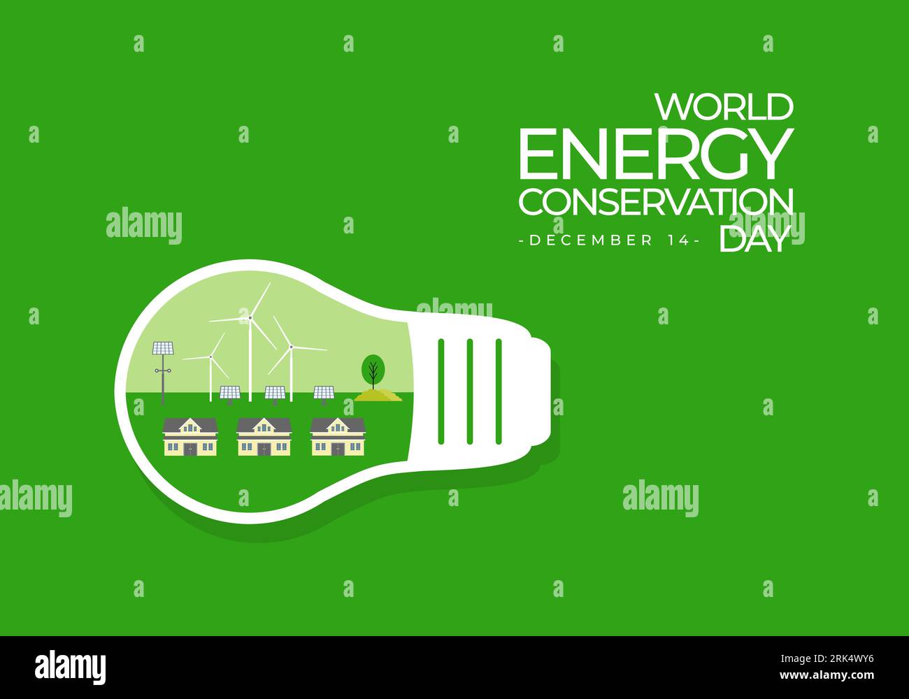 Hintergrund des nationalen Tages zur Energieeinsparung am 14. dezember. Stock Vektor