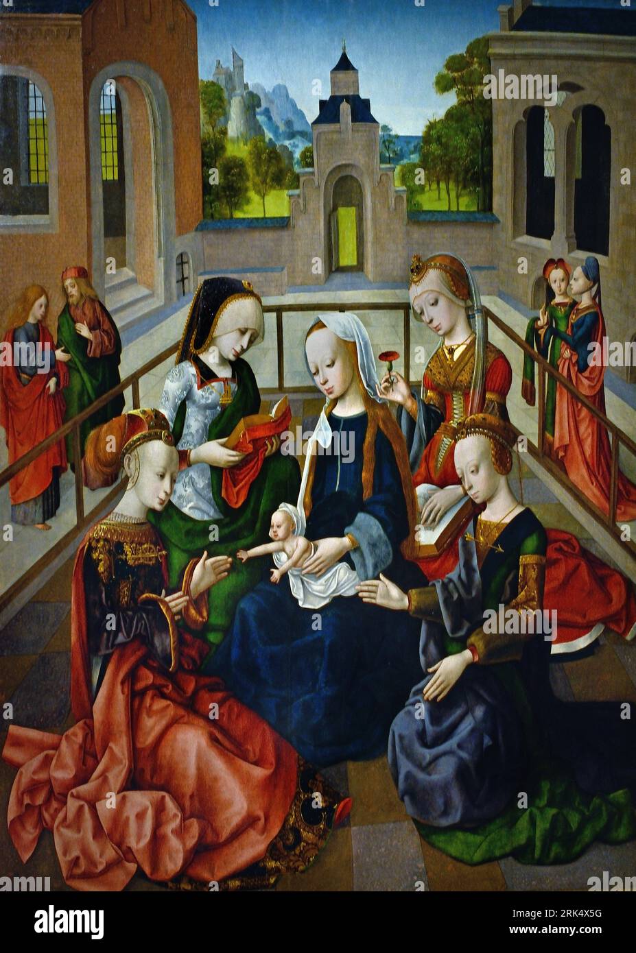 Master of the Virgo Inter Virgines the Virgin and Child with St. Catherine, Cecilia, Barbara and Ursula Northern Netherlands 1495 - 1500 Dutch, the Netherlands, Stockfoto