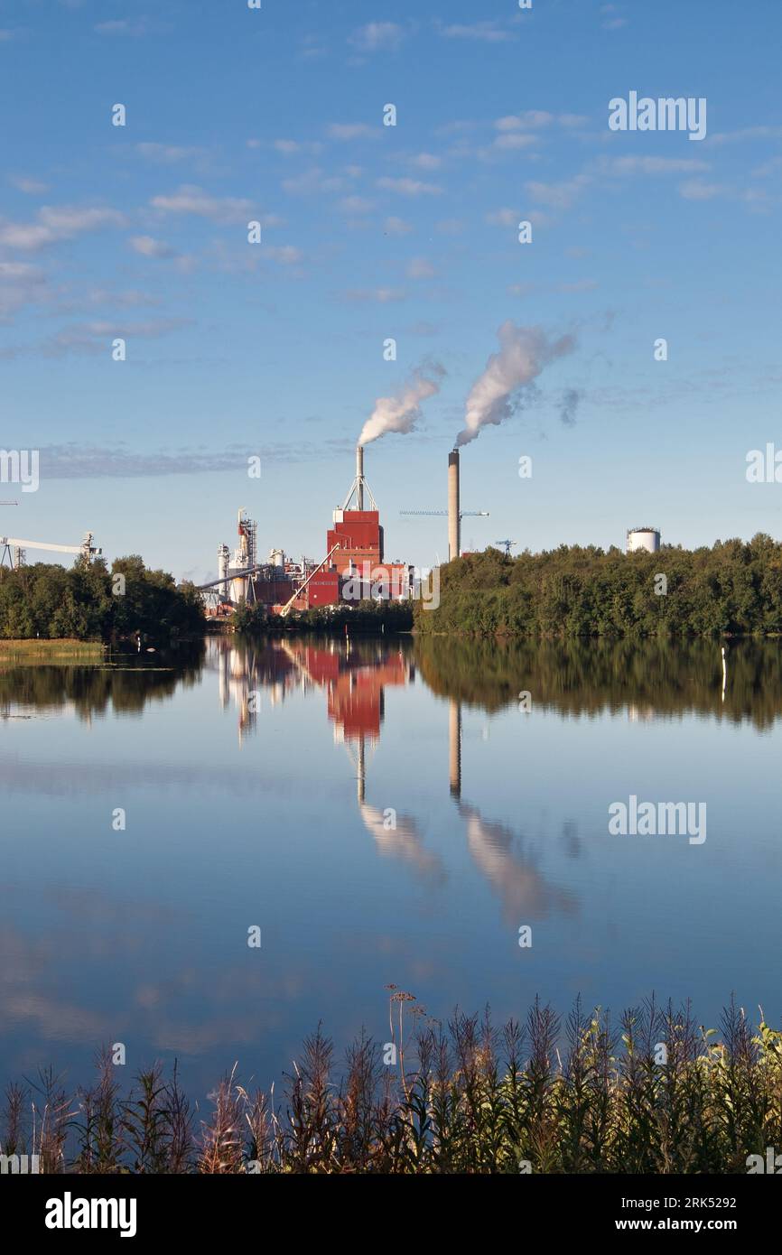 Stora Enso Papier- und Zellstofffabrik in Oulu, Finnland Stockfoto