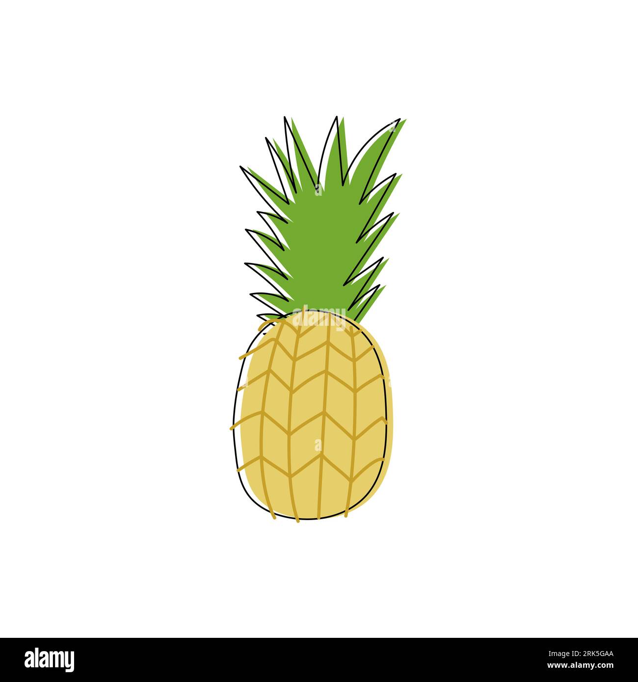 Pineapple hand drawn. Abstract shape fruit inspiration. Vector illustration, flat design Stock Vektor