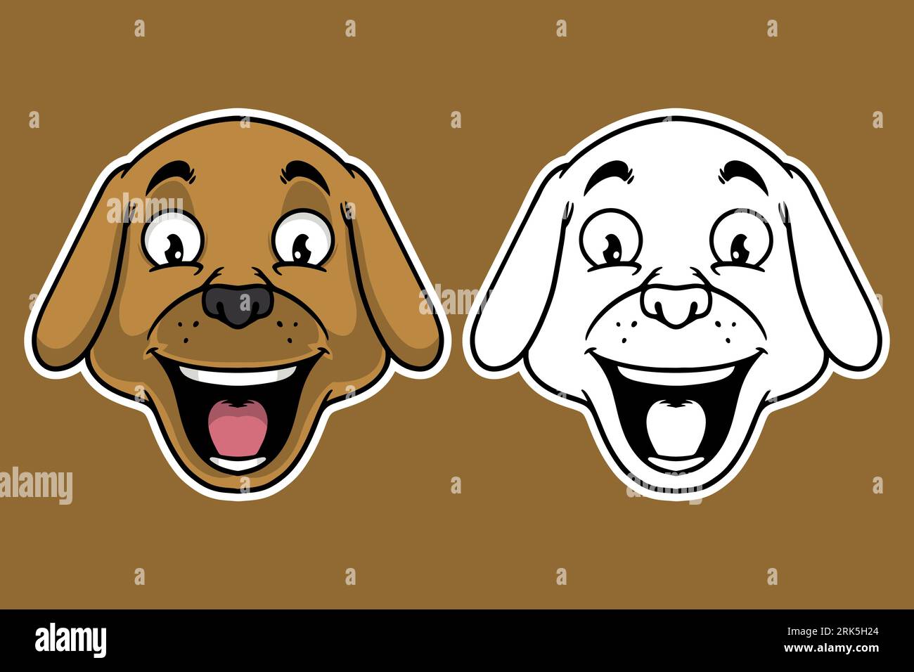 Hundekopf Maskottchen Vektor Illustration Cartoon Stil Stock Vektor