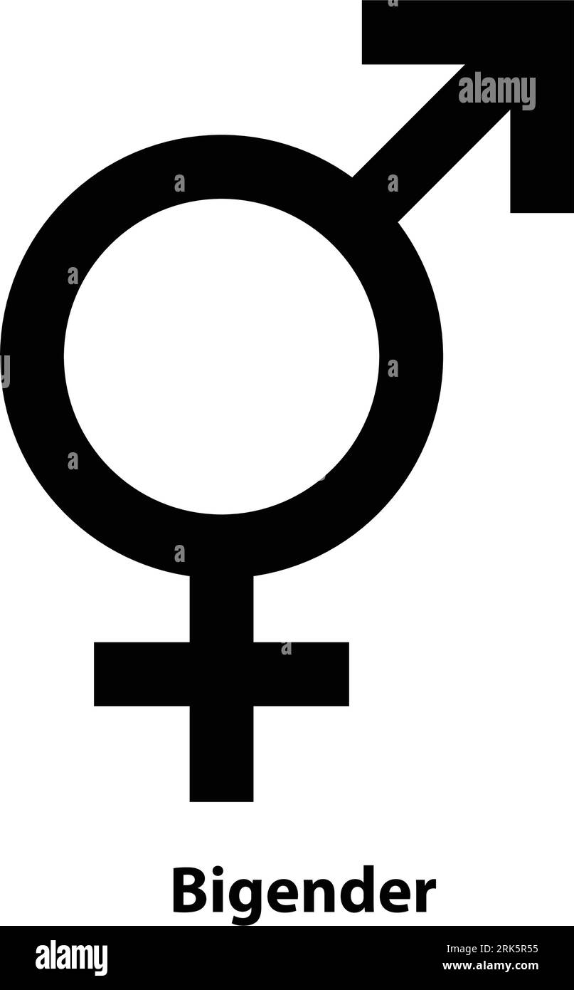 Symbol für bi-Geschlecht. Symbol Geschlecht. Vektorzeichen isoliert auf einer weißen Hintergrundillustration für Grafik- und Webdesign. Stock Vektor